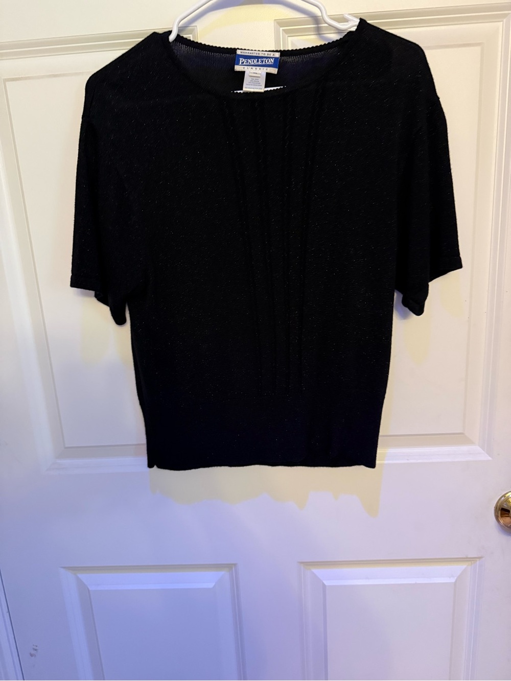 Pendleton Black Short Sleeve Knit Pullover